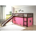 Pivot Direct Pivot Direct PD-715TCP-P Twin Size Mission Pink Tent Loft with Slide in Dark Cappuccino PD_715TCP_P